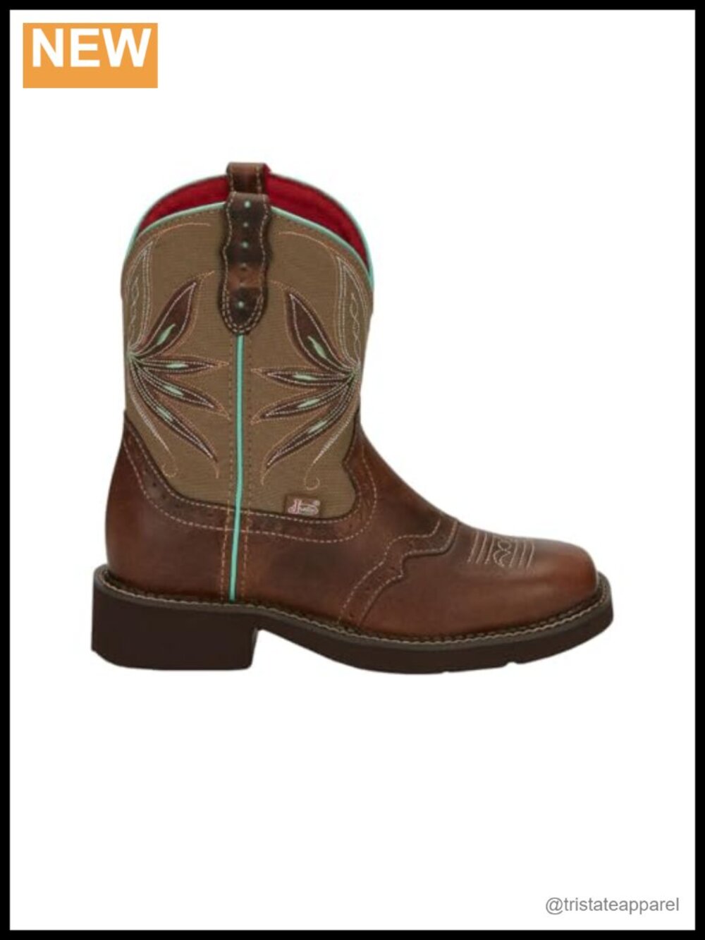 Women's Western Ankle Boots Square Toe J-Flex Insole Oil Slip Resistant Rubber